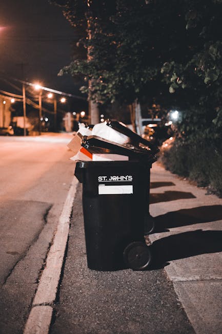 Two green wheeled rubbish bins with hinged lids are positioned side by side on a sidewalk curb, facing outward towards the street. The bins are made of durable plastic with a textured surface, and both have slightly sloped lids. They are placed on a concrete curb edge, with some scattered dry leaves and debris around their base. In the background, there is a paved road with a slight incline, and beyond that, a brick building facade featuring decorative windows and mural artwork painted in muted tones. The scene appears to be in an urban environment, possibly prepared for waste collection or disposal, aligning with private rubbish removal services. Natural daylight casts soft shadows, indicating clear weather, and the presence of the bins suggests a typical waste management setup for local refuse collection or alternative disposal methods outside a traditional municipal service. The image supports the context of independent rubbish handling and on-site clearance options provided by companies like error code: 522.
